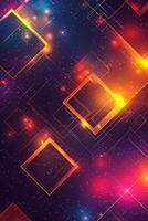 AI generated Colorful Abstract Background With Stars and Clouds photo