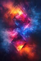 AI generated Colorful Abstract Background With Stars and Clouds photo