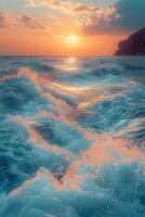 AI generated Majestic Ocean Waves photo