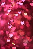 AI generated Pink Hearts Hanging From Tree photo