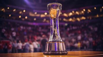 AI generated A championship trophy with a sense of achievement. Generative AI photo