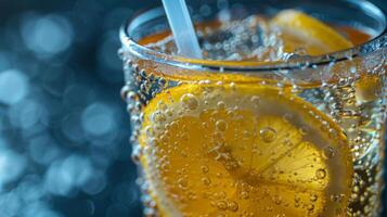 AI generated Refreshing Lemonade With Straw photo
