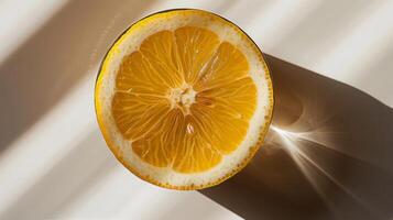 AI generated Refreshing Glass of Water With Lemon Slice photo