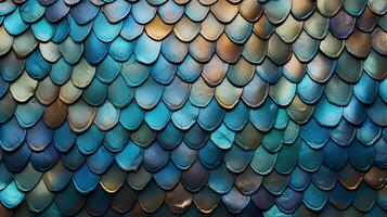 AI generated A closeup of textured fish scales. Generative AI photo