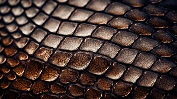AI generated A closeup of textured reptile skin with scales. Generative AI photo