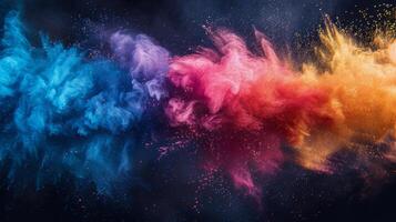 AI generated Colorful Powders Floating in the Air photo