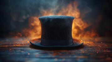 AI generated Top Hat Emitting Smoke photo