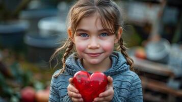 ai generado persona participación rojo corazón foto