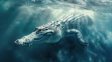 AI generated Close Up of Alligator in Water photo