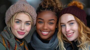 AI generated Three Women Standing in Field photo