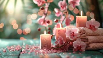 AI generated Persons Hands Holding Flowers and Candles photo