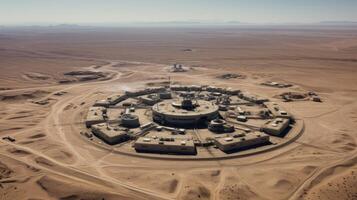 AI generated A military base in a desert landscape. Generative AI photo