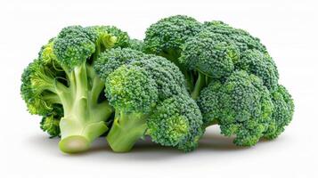 AI generated Pile of Broccoli on White Table photo