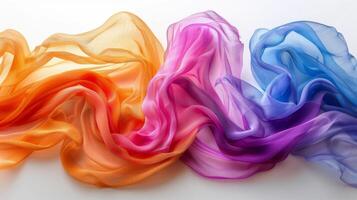 AI generated Vibrant Flowing Fabric Wave photo