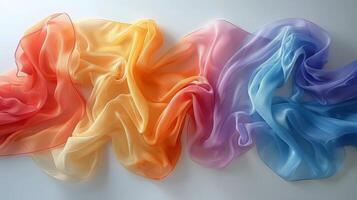 AI generated Vibrant Flowing Fabric Wave photo