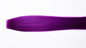 AI generated Single deep purple hair strand on clean white. Generative AI photo