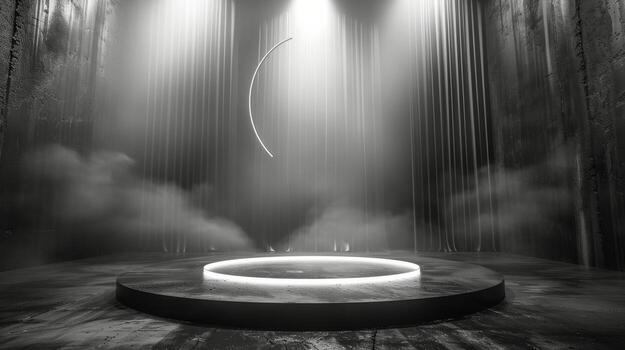 AI generated Stage With Central Circular Light photo