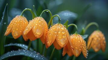 AI generated Vibrant Yellow Flower With Water Droplets photo