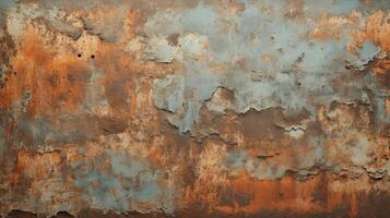 AI generated A textured piece of rusted metal with patina. Generative AI photo