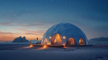 AI generated Igloo in Desert Night photo