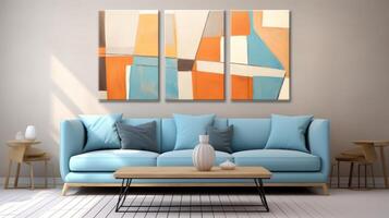 AI generated Abstract tritone art piece for collectors. Generative AI photo