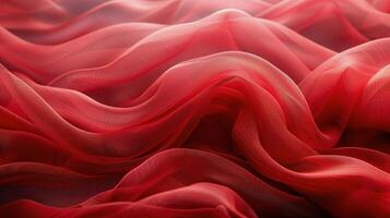 AI generated Flowing Red Fabric on Black photo