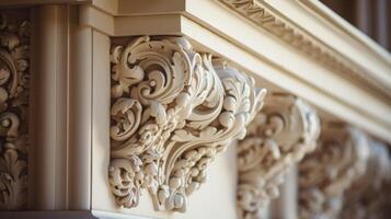 AI generated Architectural ornamentation with fine craftsmanship. Generative AI photo