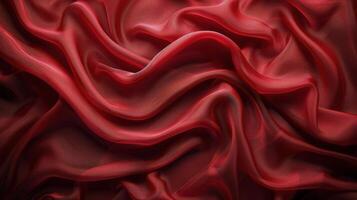 AI generated Flowing Red Fabric on Black photo