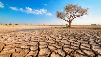 ai generado estéril tierra sufrimiento desde el efectos de suelo contaminación. generativo ai foto