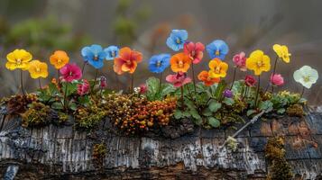 ai generado grupo de flores en Iniciar sesión foto