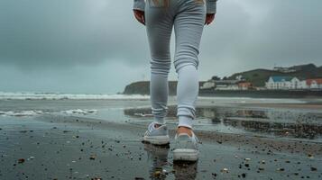 AI generated Woman Walking on Beach photo