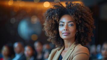 AI generated Smiling Woman With Curly Hair photo