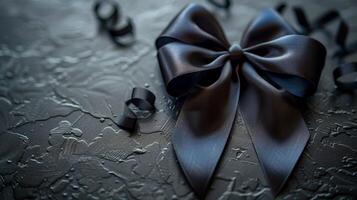 AI generated Black Bow on Dark Background photo