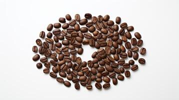 AI generated Coffee beans in circular pattern. Generative AI photo