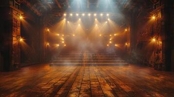 AI generated Brightly Lit Stage With Many Lights photo