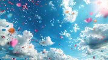 AI generated Pink Confetti Filling the Sky photo