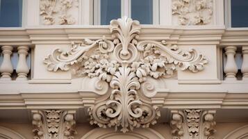 AI generated Decorative elements on an ornate facade. Generative AI photo