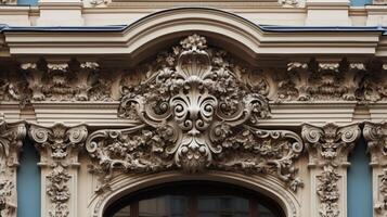 AI generated Decorative elements on an ornate facade. Generative AI photo