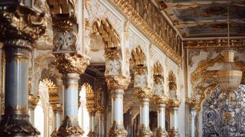 AI generated Decorative motifs in an opulent palace. Generative AI photo