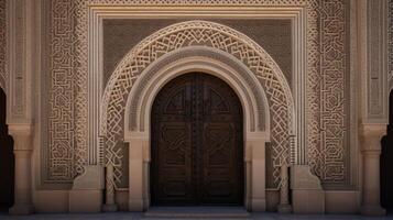 AI generated Decorative patterns on a grand entrance. Generative AI photo