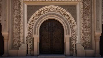 AI generated Decorative patterns on a grand entrance. Generative AI photo