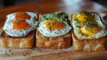 AI generated Close Up of Breakfast Plate With Eggs photo