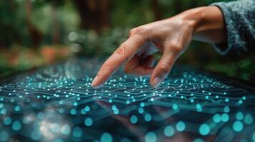 AI generated Hand Holding Glowing Object photo