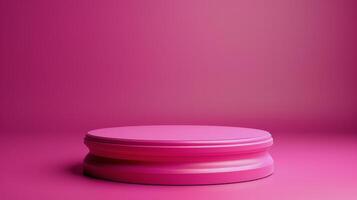 AI generated Pink Round Object on Pink Background photo