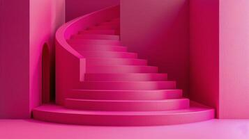 AI generated Pink Round Object on Pink Background photo