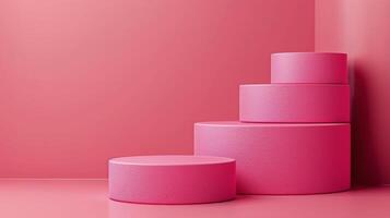 AI generated Pink Round Object on Pink Background photo