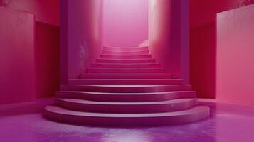 AI generated Pink Round Object on Pink Background photo