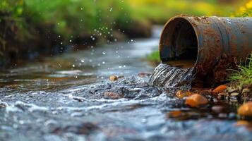 AI generated Pipe Submerged in Water photo