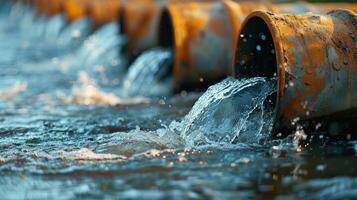 AI generated Pipe Submerged in Water photo