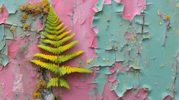 AI generated Plant Growing Out of Crack in Wall photo